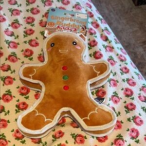 Gingerbread Buddy Dog Toy - Pet Christmas Holiday Squeaky Plush Toy
